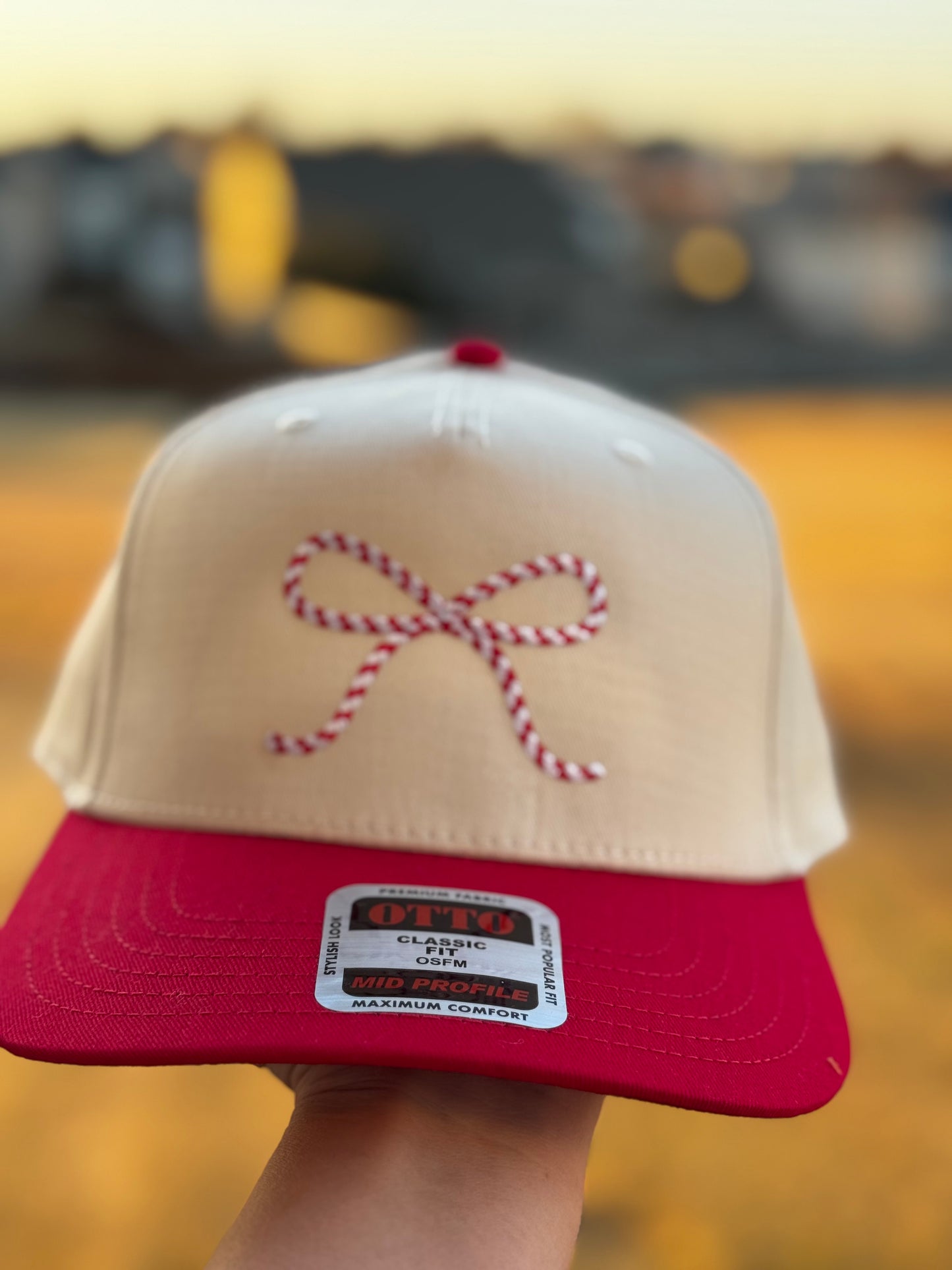 Candy Cane Christmas bow Otto hat