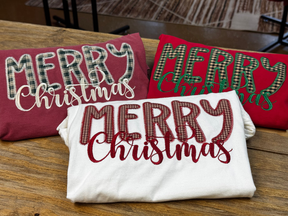 Christmas appliqué embroidered T-Shirt