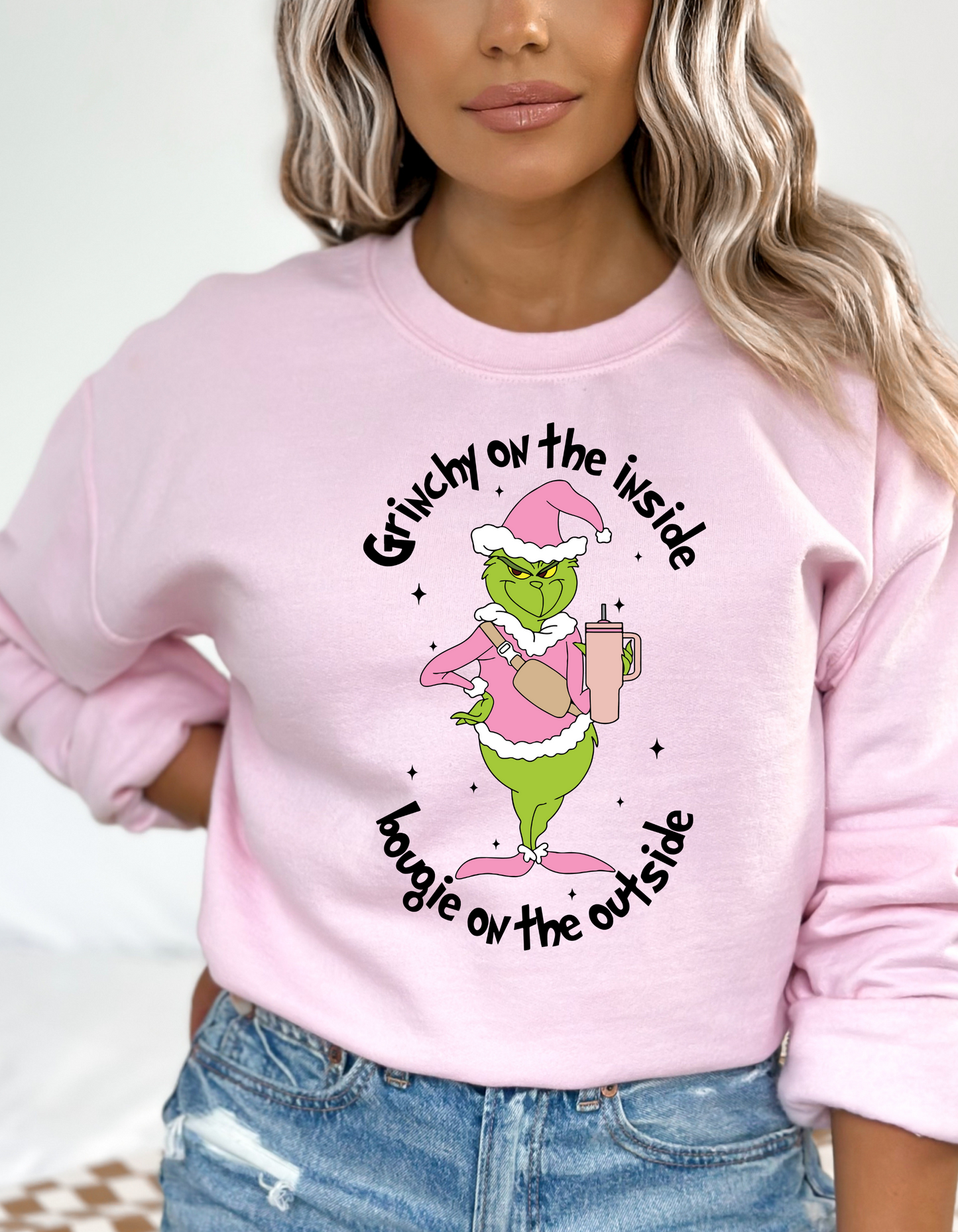 Grinchy on the inside Bougie on the outside Christmas Grinch DTF or Sublimation transfer