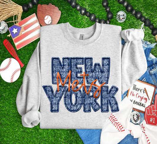 METS M L B FAUX GLITTER DTF and Sublimation Transfer