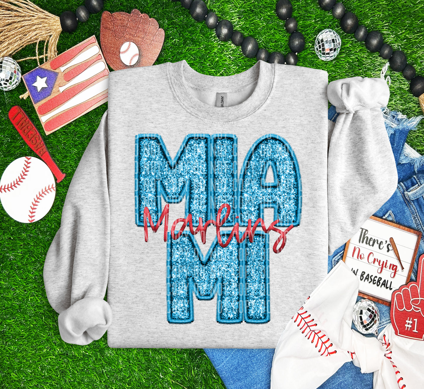 MIAMI M L B FAUX GLITTER DTF and Sublimation Transfer