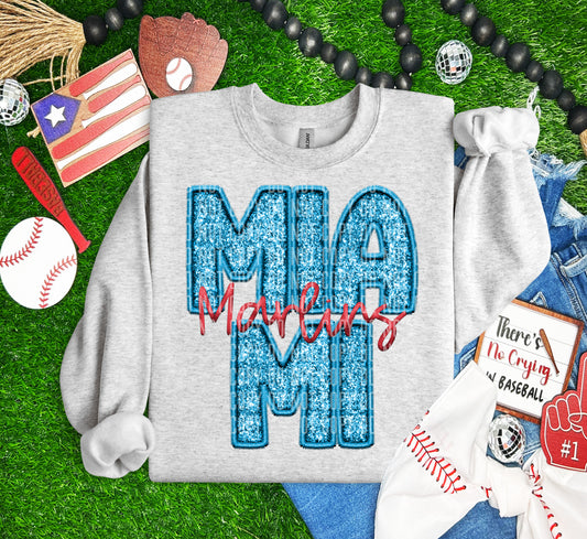 MIAMI M L B FAUX GLITTER DTF and Sublimation Transfer