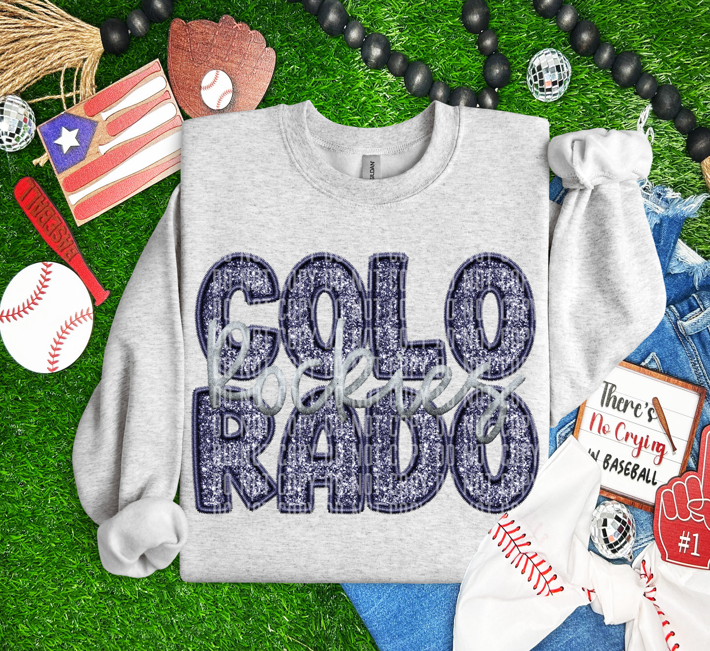 ROCKIES M L B FAUX GLITTER DTF and Sublimation Transfer