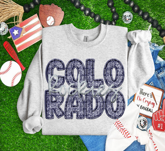ROCKIES M L B FAUX GLITTER DTF and Sublimation Transfer