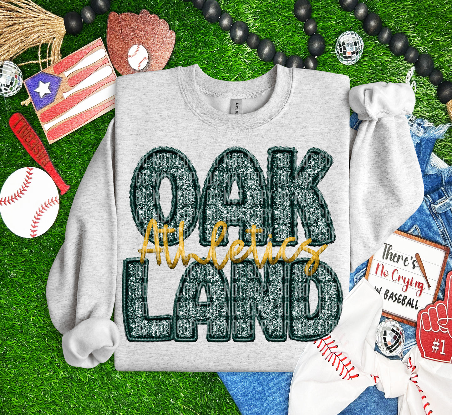 2 ATHLETICS M L B FAUX GLITTER DTF and Sublimation Transfer