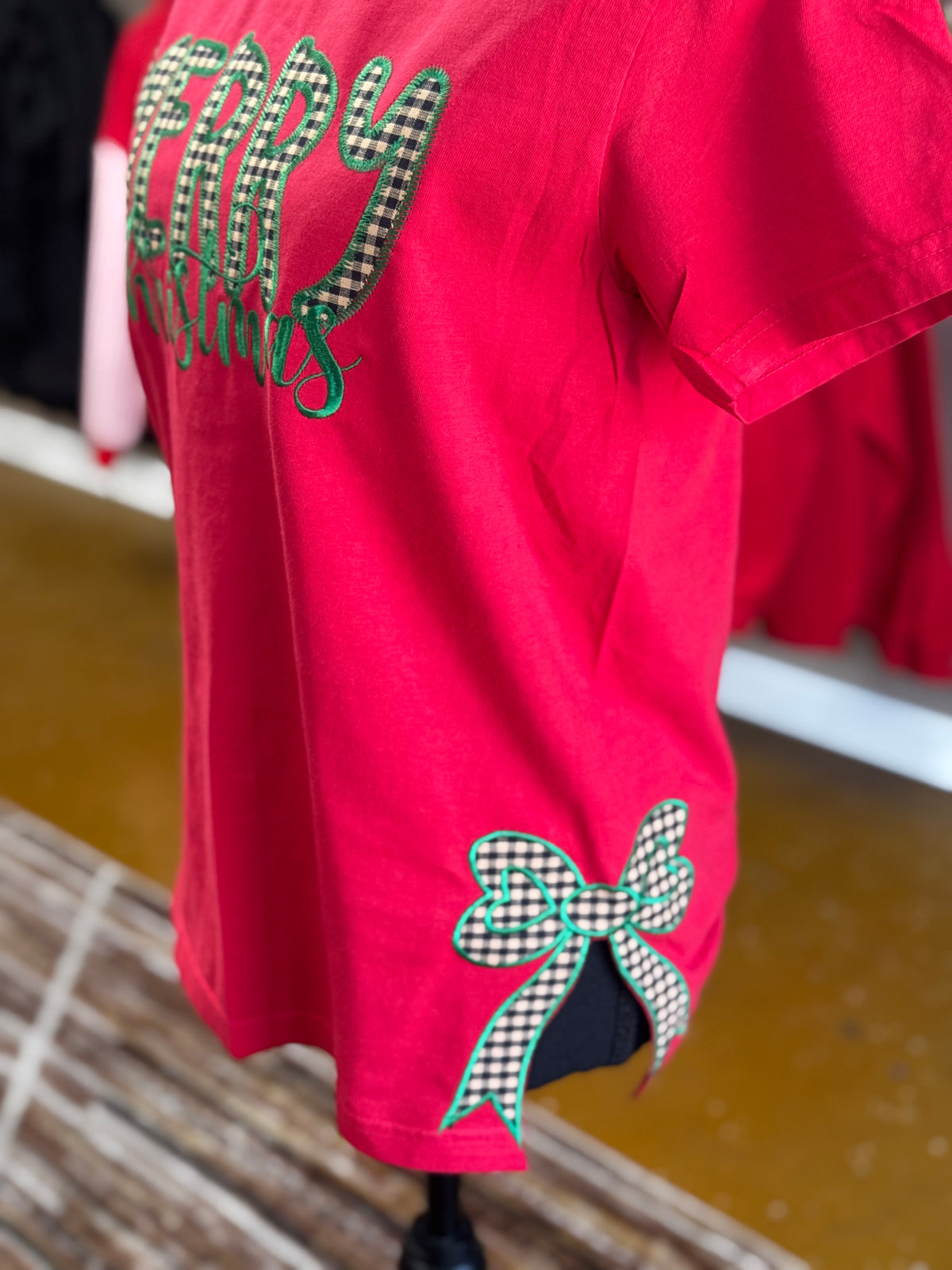 Christmas appliqué embroidered T-Shirt