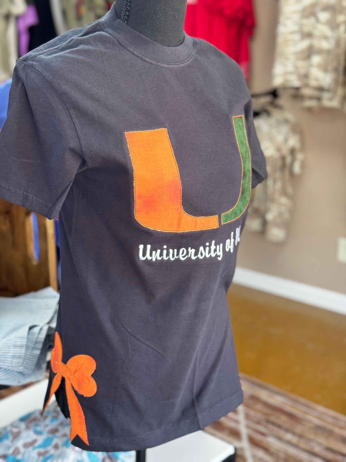 Miami style 2 Game Day Applique Embroidered Tee or Sweatshirt