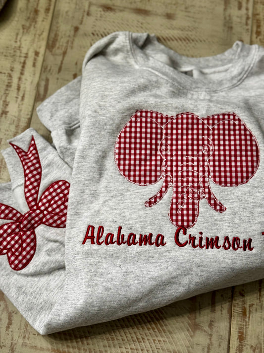 Alabama Crimson Tide ASH Applique Embroidered Sweatshirt