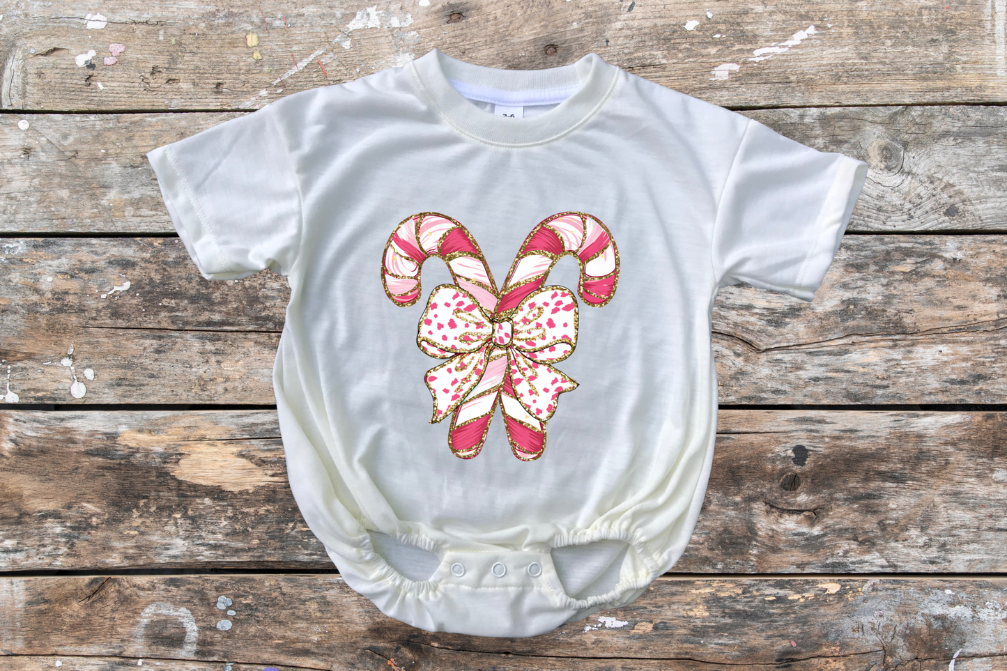 Christmas Candy Cane Bubble Romper