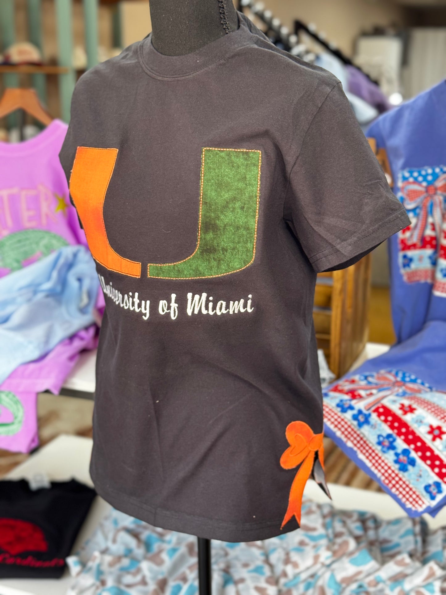Miami style 2 Game Day Applique Embroidered Tee or Sweatshirt