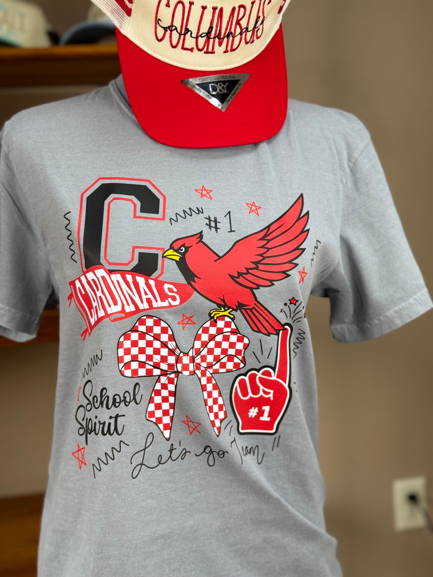 Cardinals School Spirit Adult Comfort colors T-Shirt