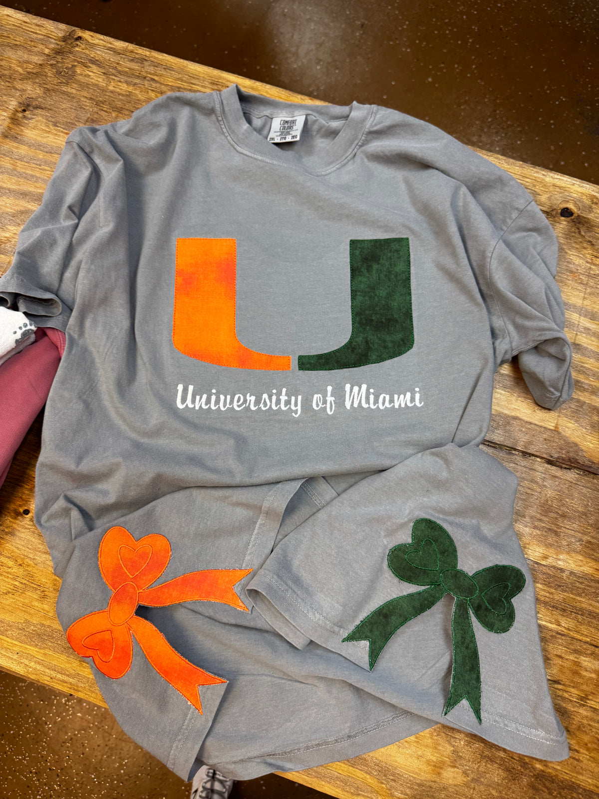 Miami Game Day Applique Embroidered Tee or Sweatshirt