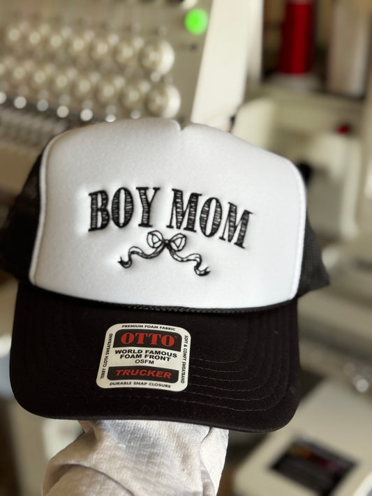 Boy Mom Embroidered Trucker Hat WHOLESALE