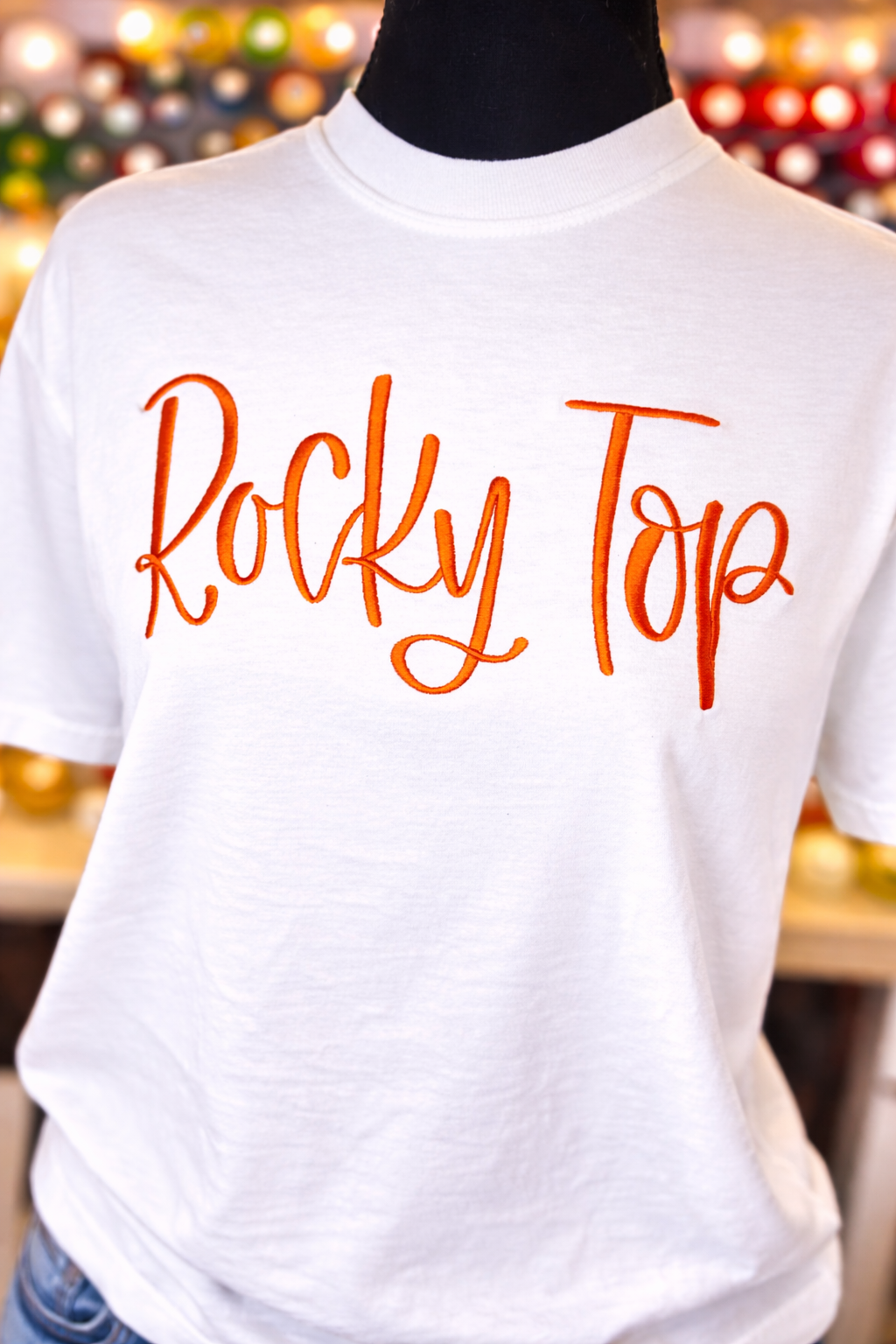 Rocky Top Tennessee Embroidered Comfort Color T-Shirt with Glitter