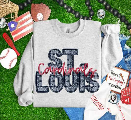 CARDINALS M L B FAUX GLITTER DTF and Sublimation Transfer