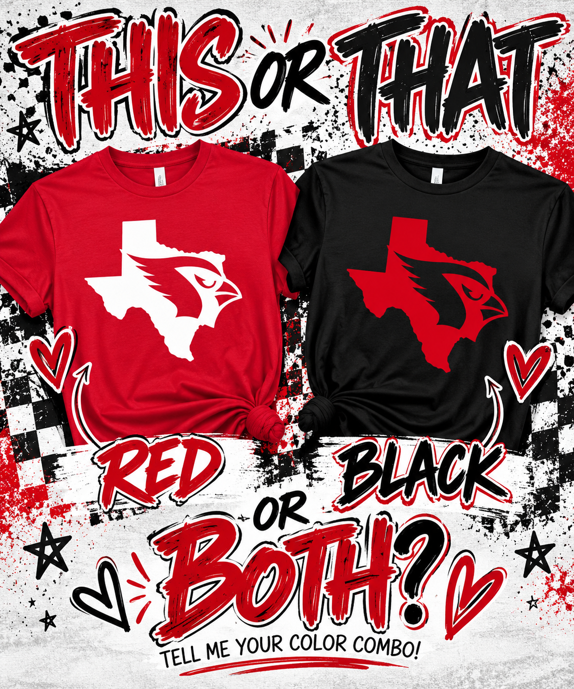 Columbus Cardinals Texas mascot Tee