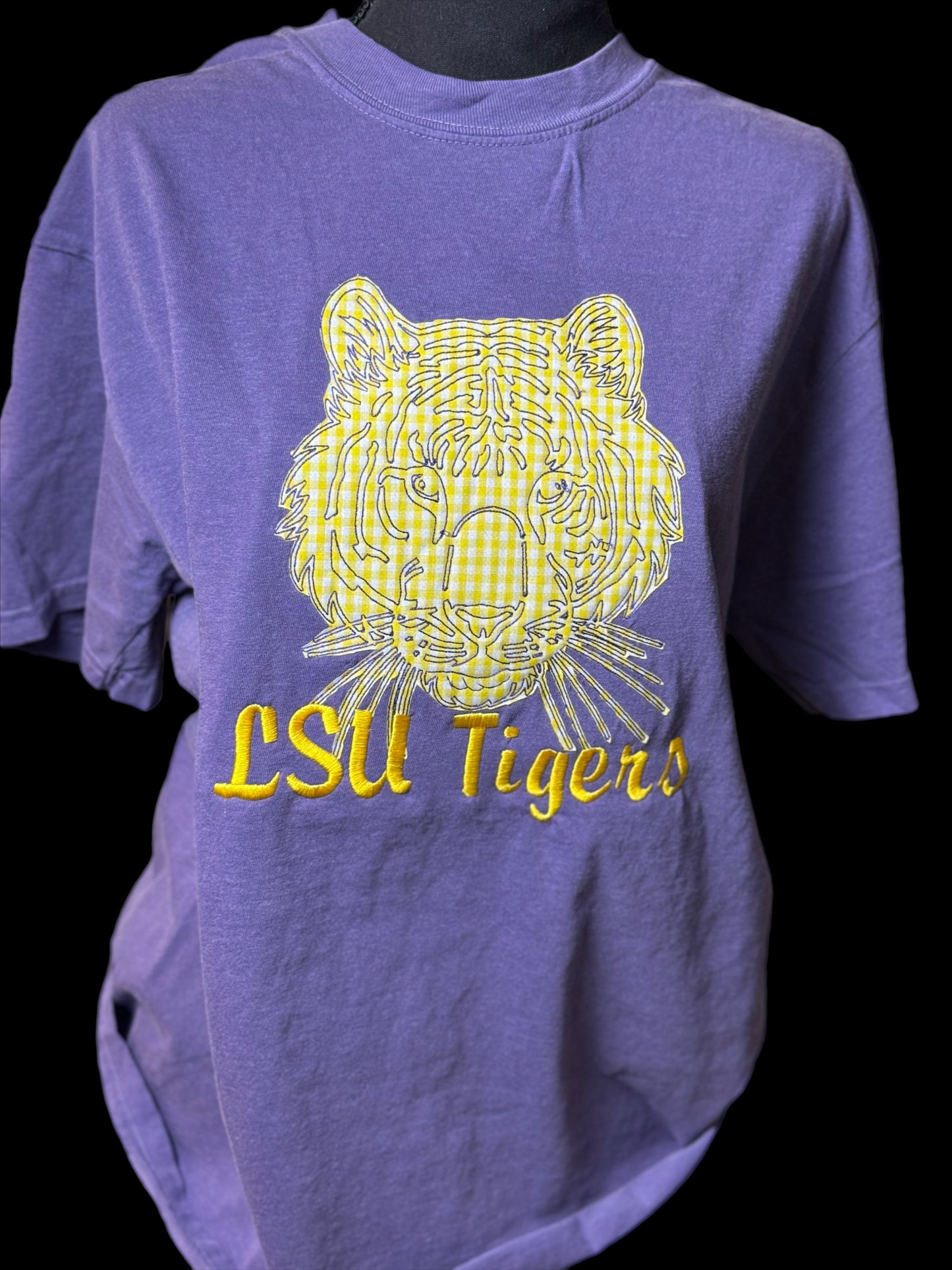 LSU Appliqué Embroidered Comfort Color T-Shirt