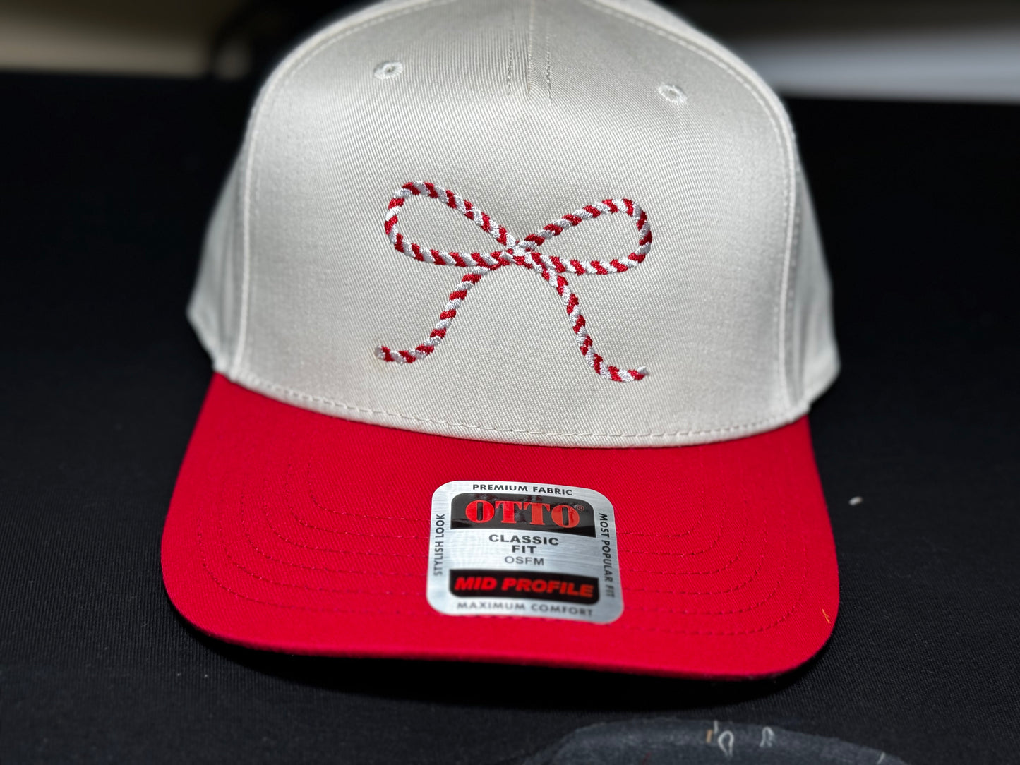 Candy Cane Christmas bow Otto hat