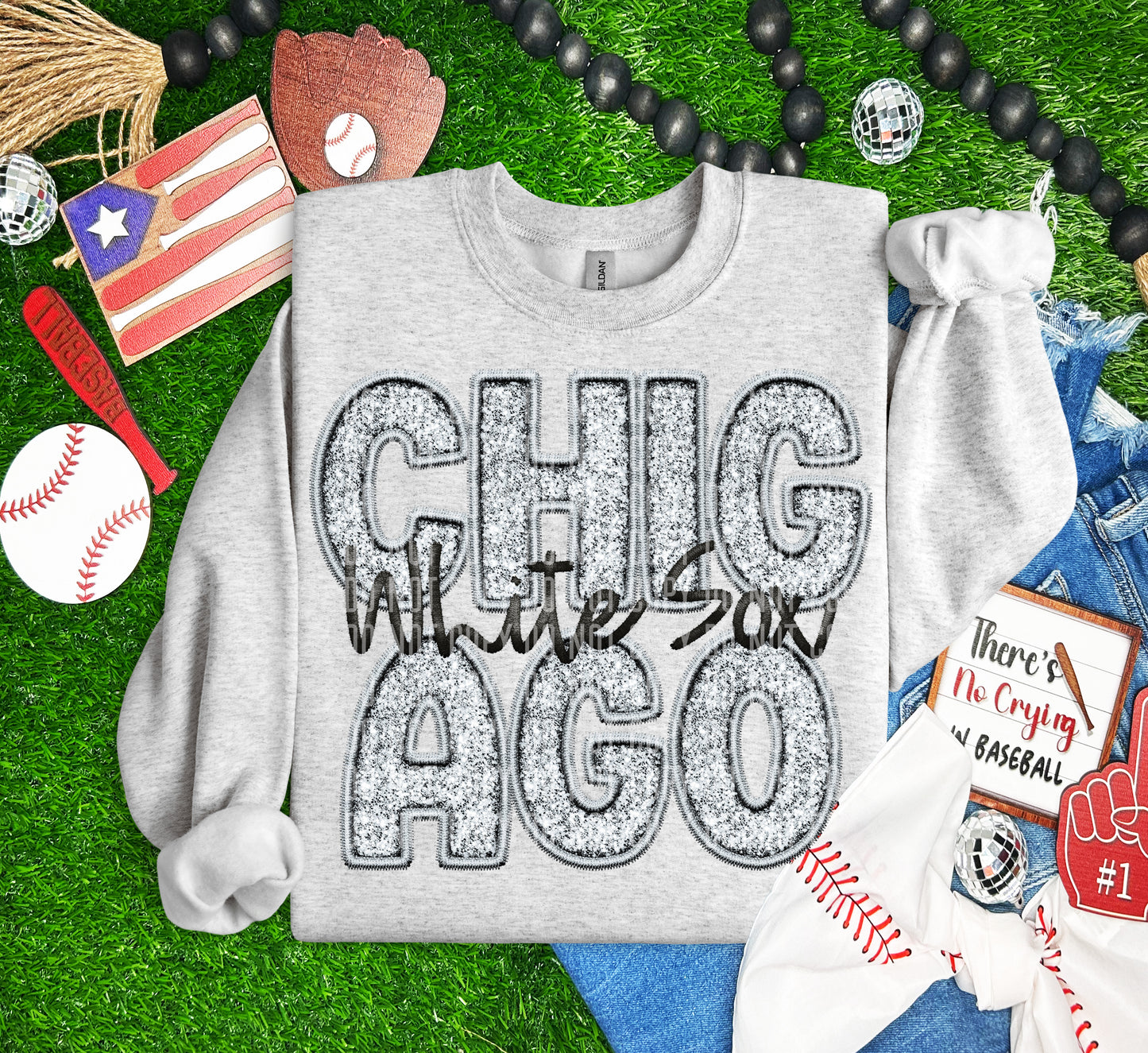 CHICAGO M L B FAUX GLITTER DTF and Sublimation Transfer