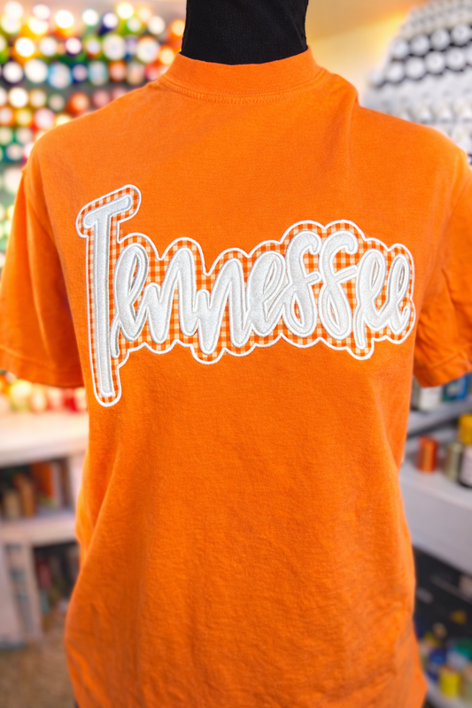 Tennessee Appliqué Embroidered Comfort Color T-Shirt with Glitter