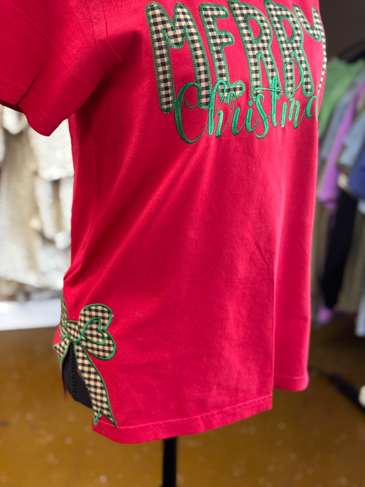 Christmas appliqué embroidered T-Shirt