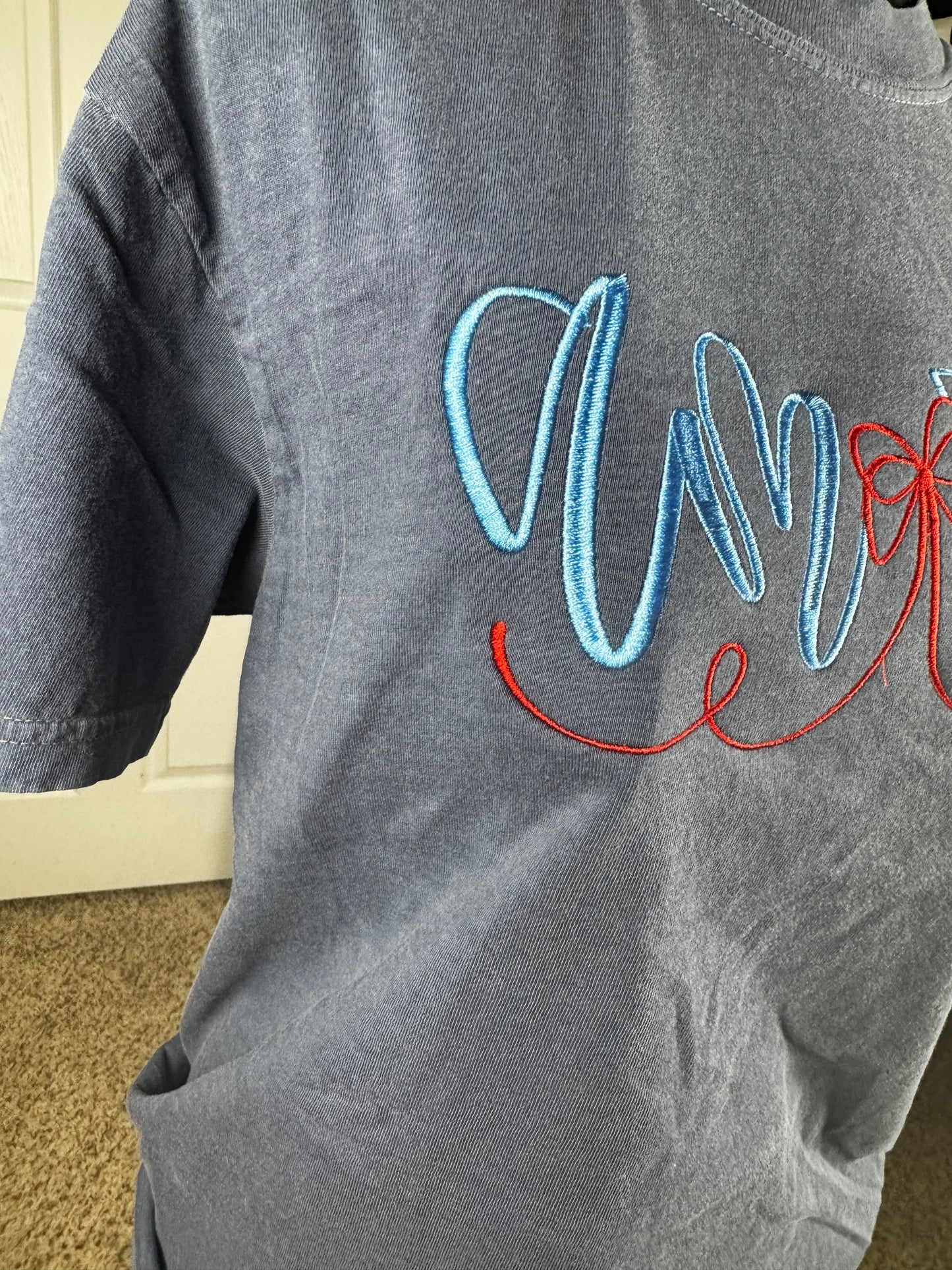 America EST 1776 Embroidered Comfort color T-shirt