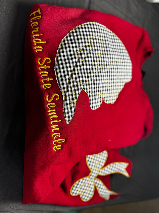 Florida State Appliqué Embroidered Gildan Sweatshirt