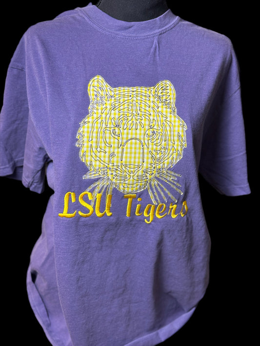 Louisiana Game Day Applique Embroidered Tee or Sweatshirt LSU
