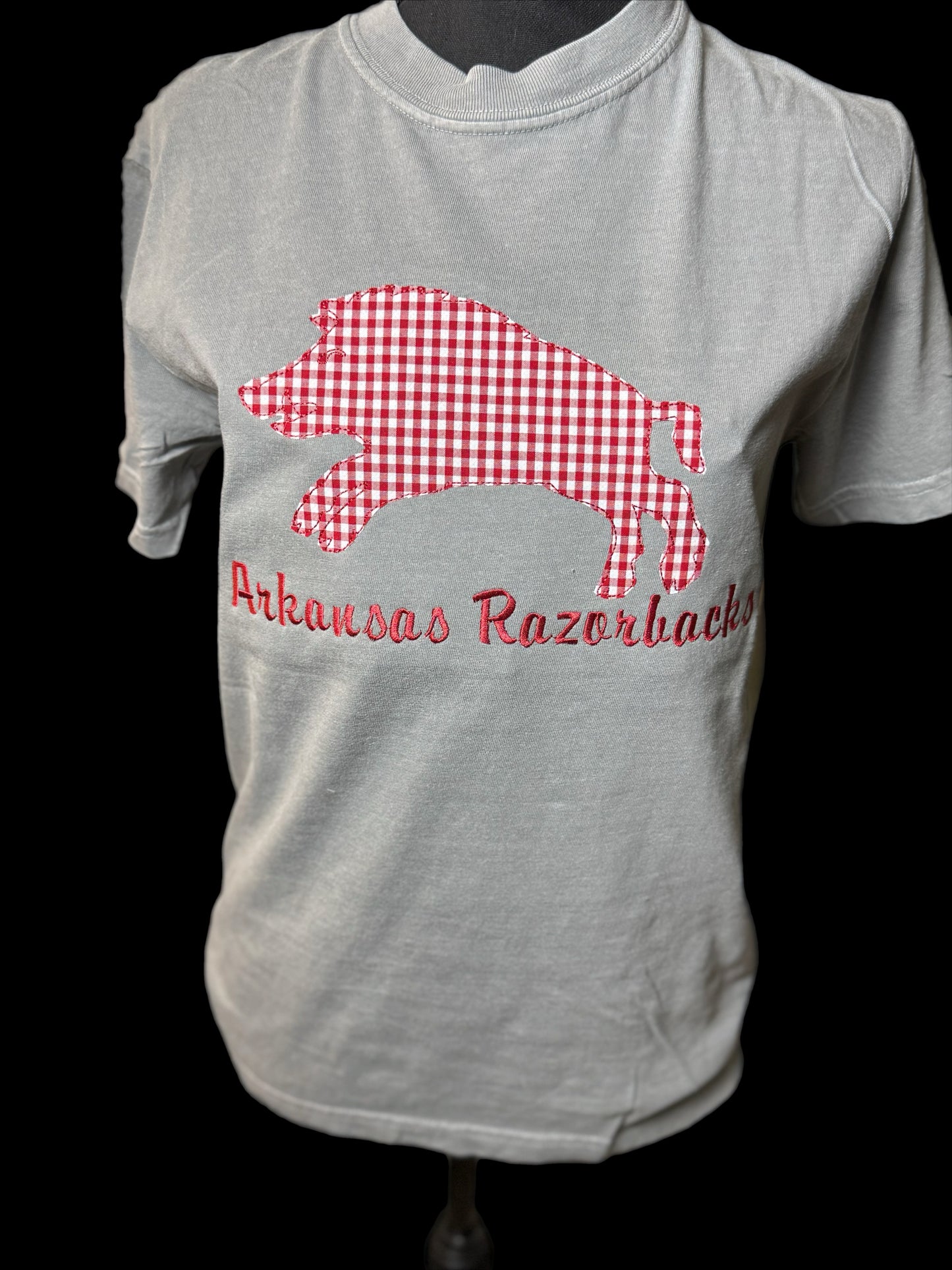 Arkansas Game Day Applique Embroidered Tee or Sweatshirt