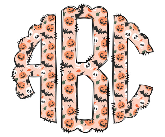 Halloween Monogram DTF or Sublimation transfer