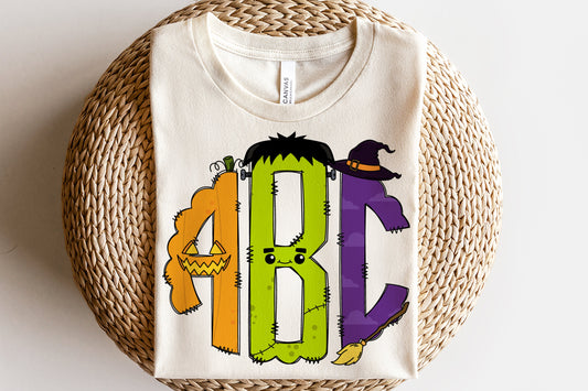 Halloween Monogram DTF or Sublimation transfer