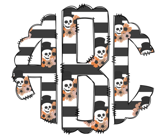 Halloween Monogram DTF or Sublimation transfer