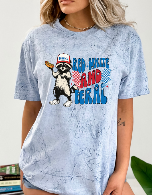 RED WHITE AND FERAL PATRIOTIC DTF and Sublimation Transfer