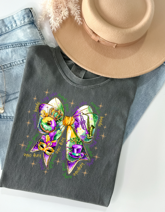 Mardi Gras Bow DTF transfer