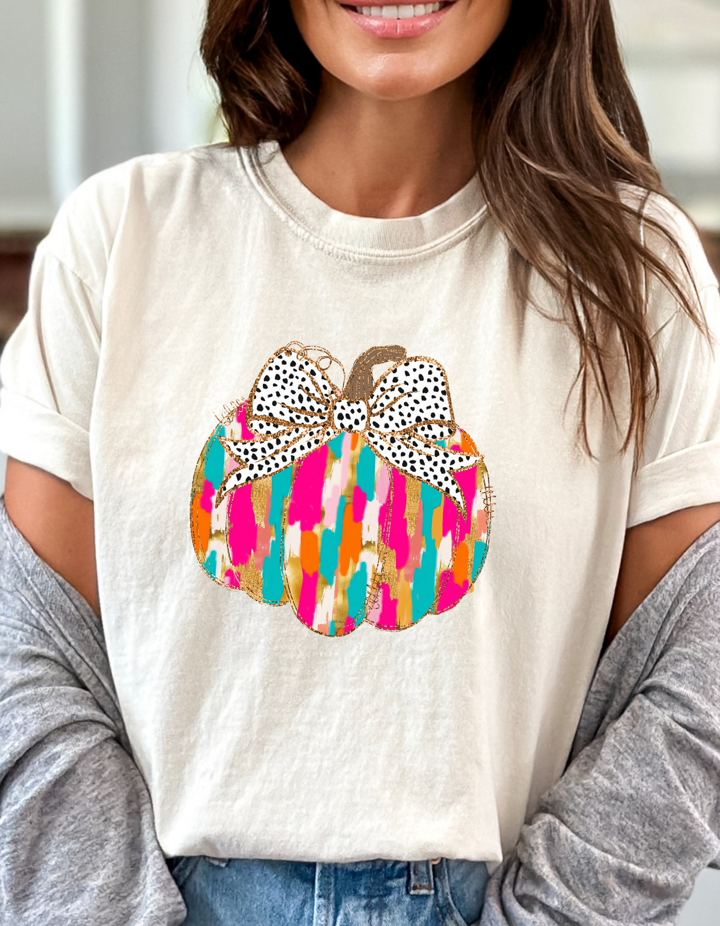 Dotted Pumpkin DTF and Sublimation Transfer