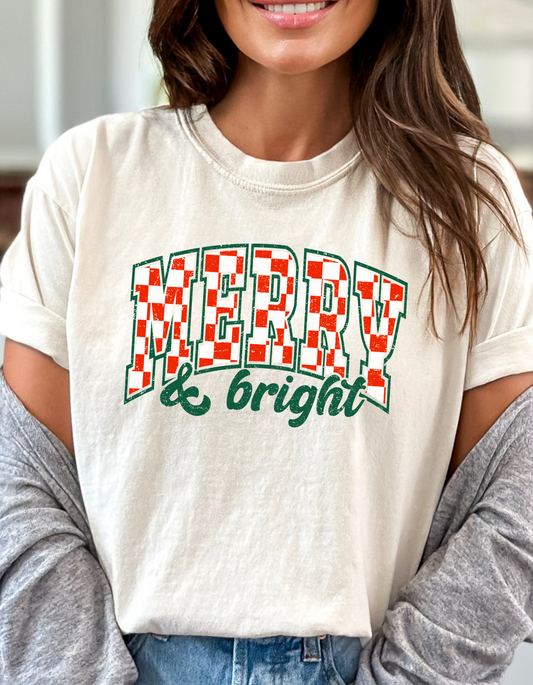 Merry Christmas Checkered DTF and Sublimation Transfer