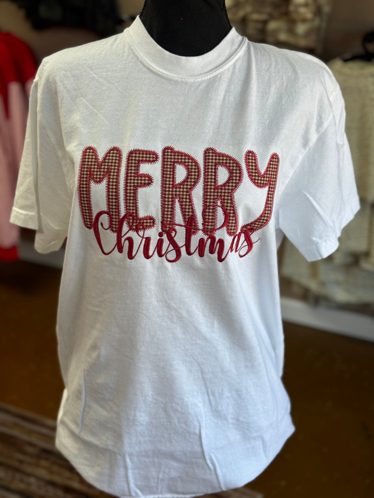 Christmas appliqué embroidered T-Shirt