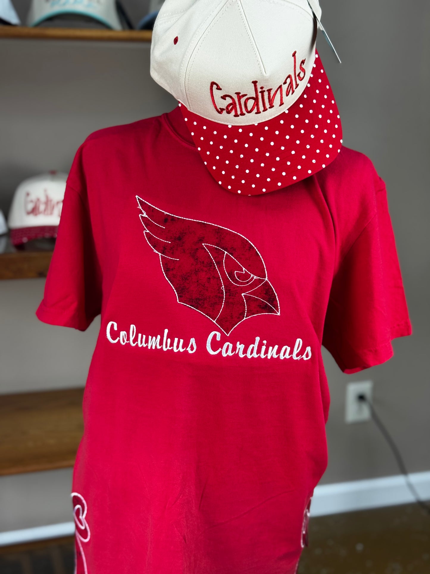 Columbus Cardinals Side Bow Spirit Tee ❤️🎀 Comfort Color