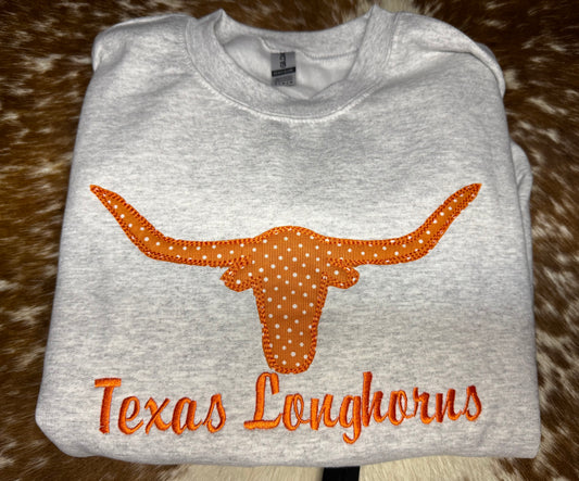 Texas Longhorns Applique Embroidered Sweatshirt