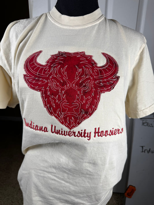 Indiana Game Day Applique Embroidered Tee or Sweatshirt