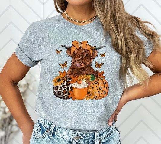 Highland Cow Fall DTF or Sublimation transfer