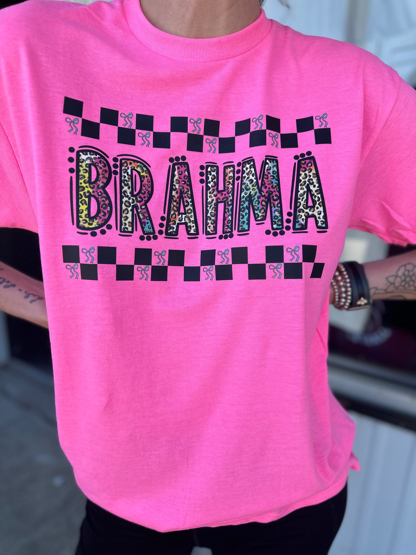 Brahma Hot Pink Spirit Tee- East Bernard Spirt Gear