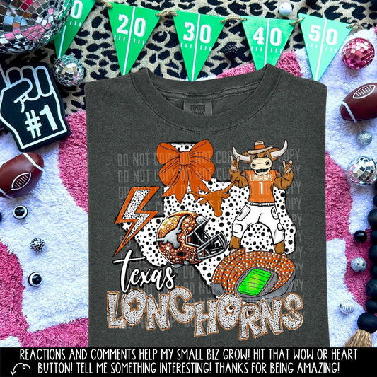 State Football Longhorns DTF and Sublimation Transfer