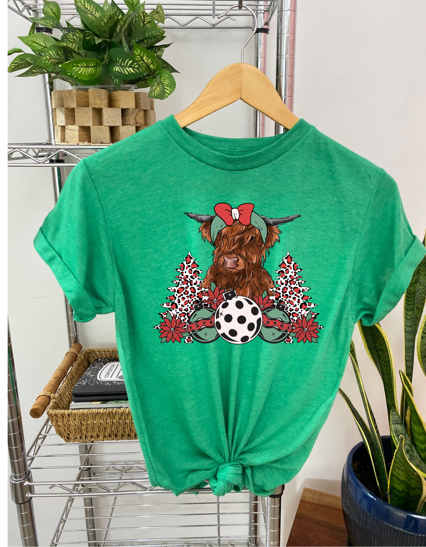 Christmas Highland cow DTF and Sublimation Transfer