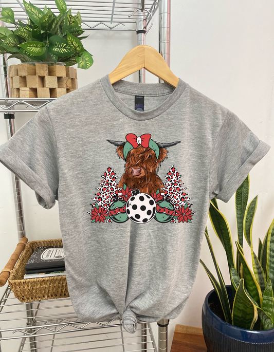 Christmas Highland cow DTF and Sublimation Transfer