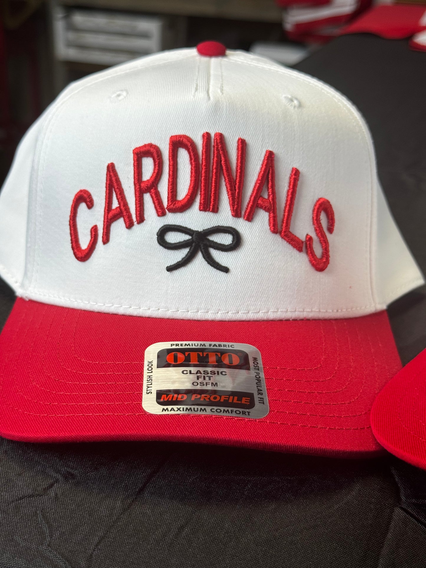 Cardinals Bow Puff Embroidered Snapback Hat