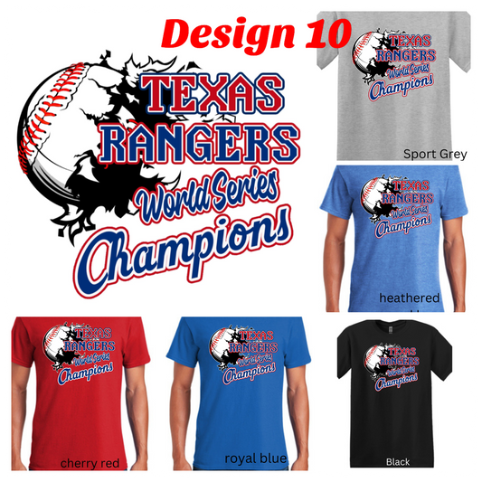 Texas Rangers World Champions DTF or Sublimation Transfer