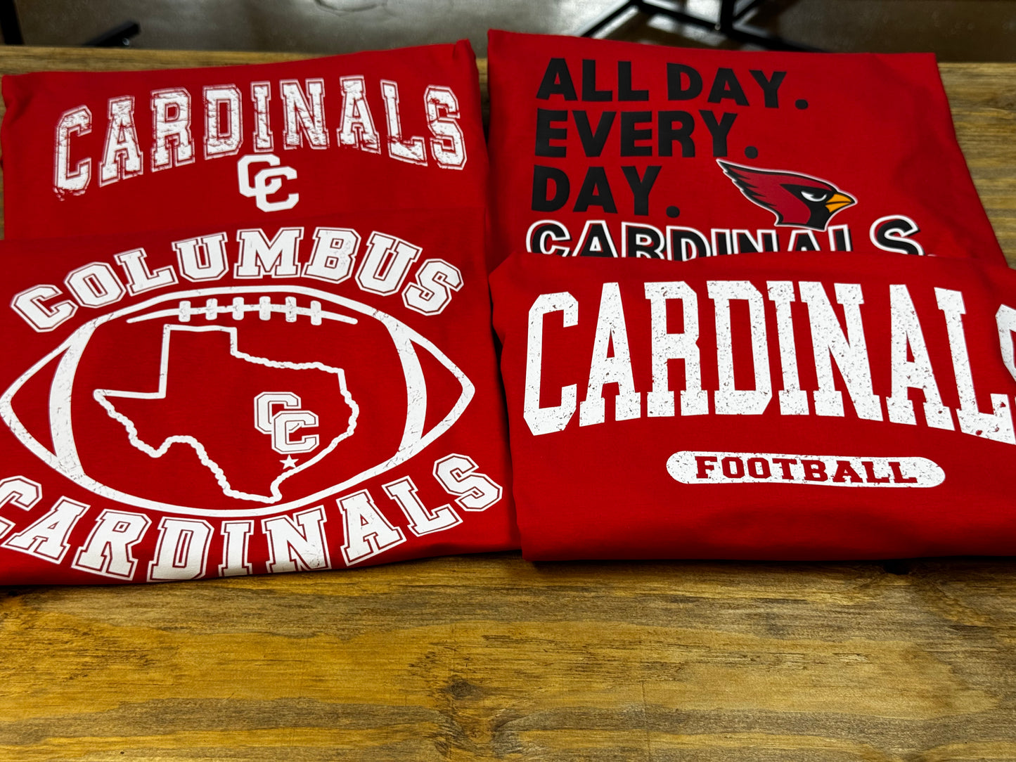 Cardinals Bundle deal 4 Shirts for $48Deal Ends Sunday night 8/16 will be ready for pick up by 8/20
