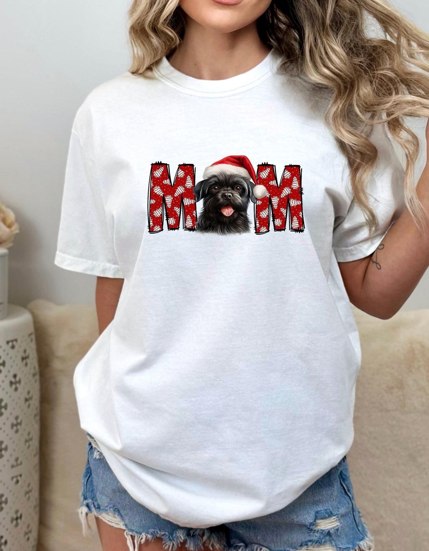 Custom Christmas Dog Mom DTF or Sublimation transfer