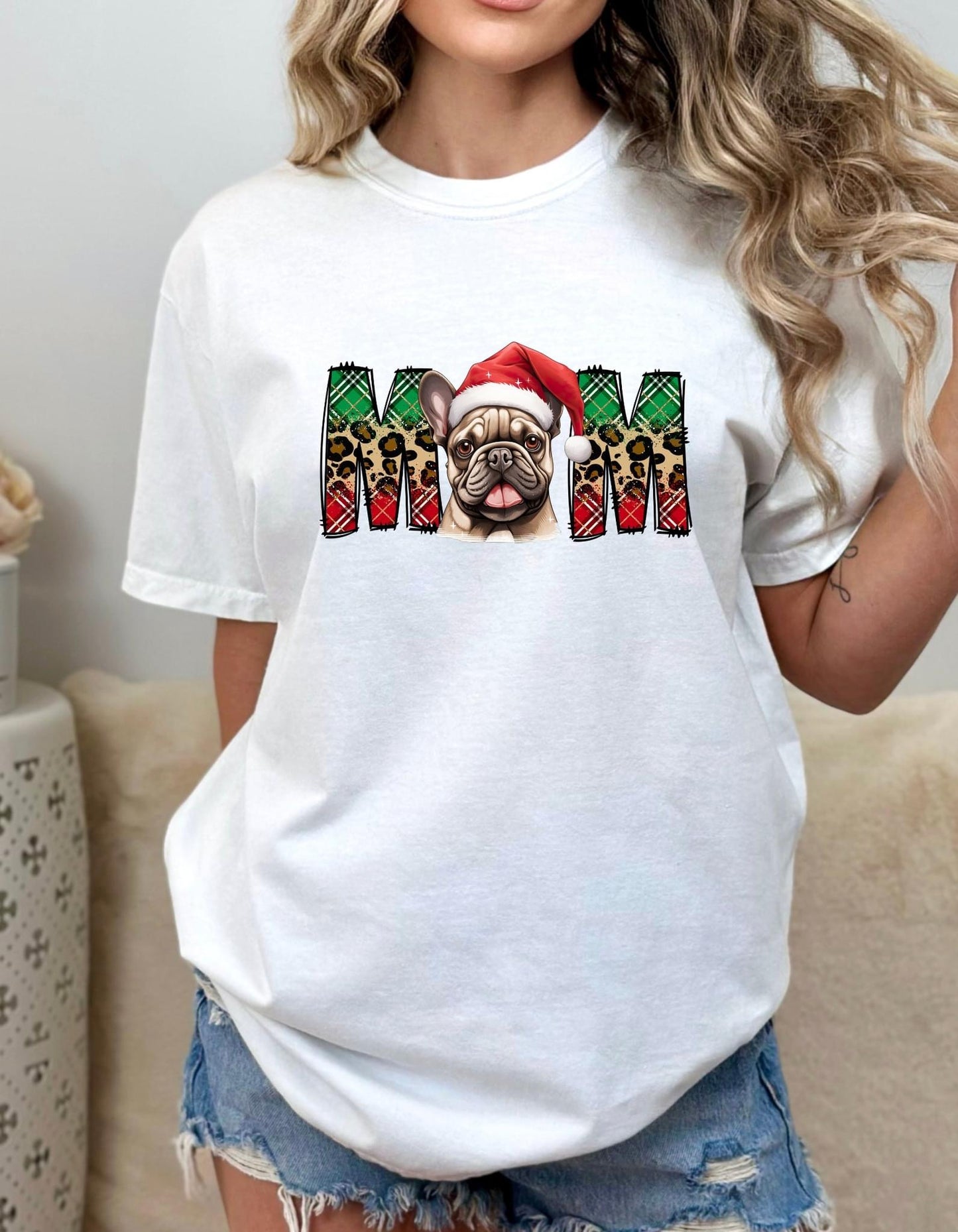 Custom Christmas Dog Mom DTF or Sublimation transfer